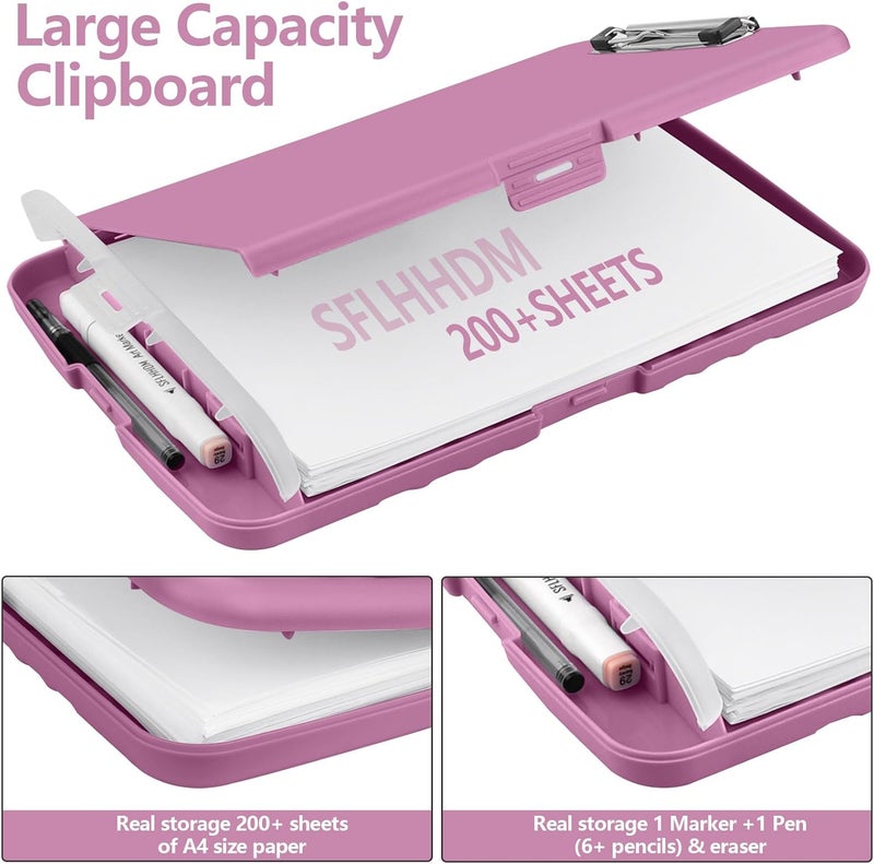 SFLHHDM Purple Clipboard with Storage, Clip Boards 8.5x11, Plastic Clipboard with Pen Holder, Teacher Clip Board, Clipboards Organizer for Women Teachers Work, School & Office Supplies - Image 2